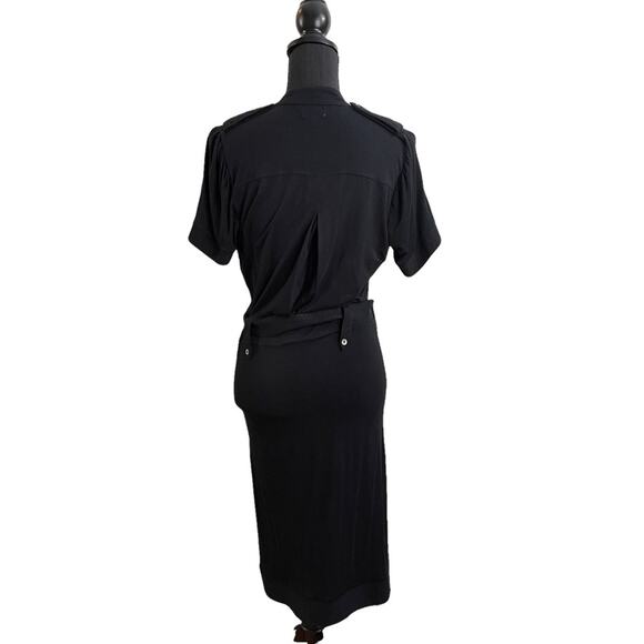 Walter Black Button Down Short Sleeve Midi Dress - Picture 2 of 8